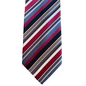 Peacock Men’s 100% Silk Striped Tie Collegiate Preppy Academia Necktie